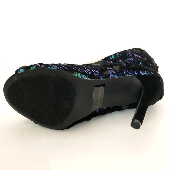 Blue Green Sequin Bootie - Picture 3 of 3